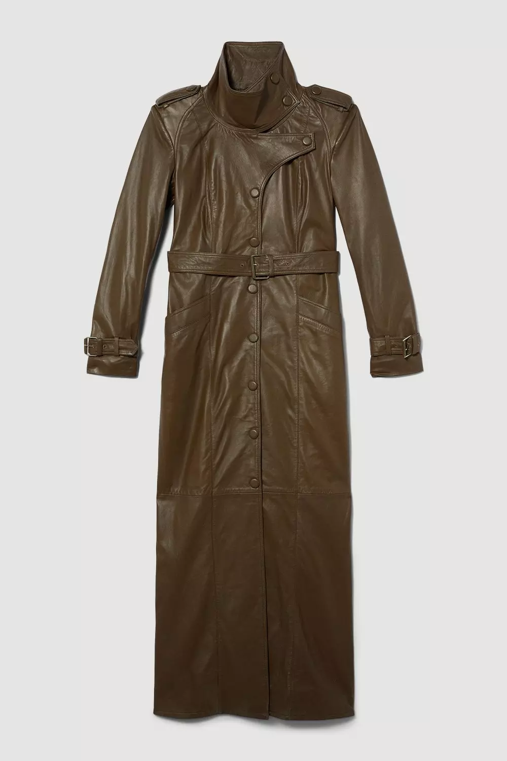 Tall Leather Maxi Trench Coat | Karen Millen